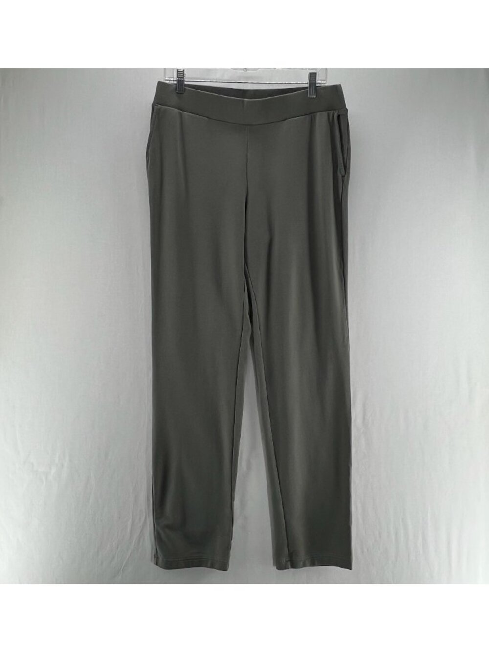 Pure Jill Affinity French Terry Slim Pants Womens M Pull On Pockets Stretch Gray